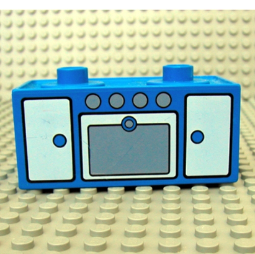 Lego Duplo Oven Range with 2 Top Studs and Doors Print