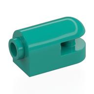 Lego Brick Round, Curved 1 x 2 with Side Stud, Bar / Dark Turquoise