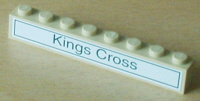 Lego Brick 1 x 8 with 'Kings Cross' Pattern (Sticker) - Set 4708