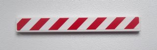 Lego Tile 1 x 8 with Red and White Danger Stripes Pattern Model Left Side (Sticker) - Set 60017