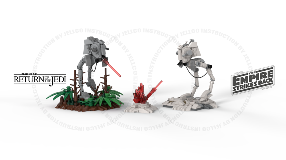 Lego Mini Size AT-ST for Micro Diorama : New Design V230316