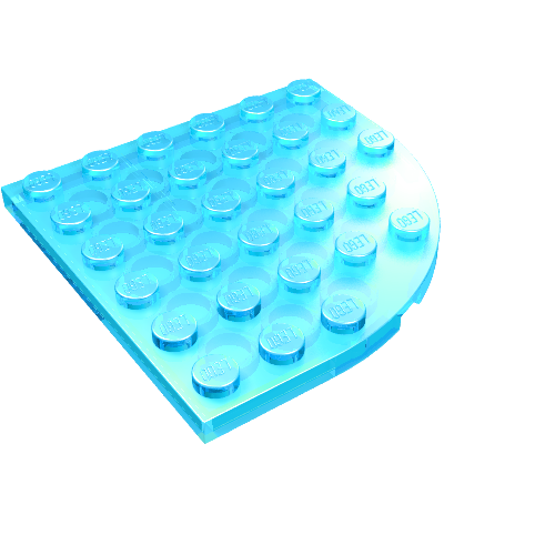 Lego Plate Round Corner 6 x 6 / Trans-Light Blue
