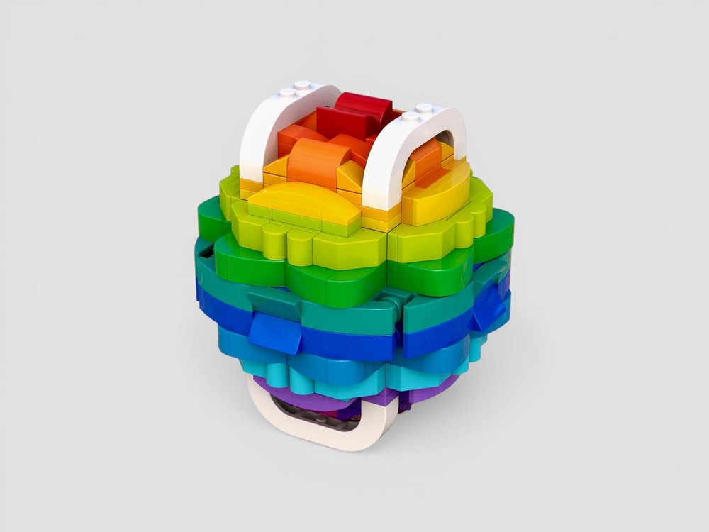 Lego Rainbow Gradient Sphere (with optional stand)