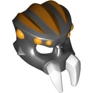 Lego Mask Spider with White Pincers, Orange Spots and Gold Ridges Print / Black