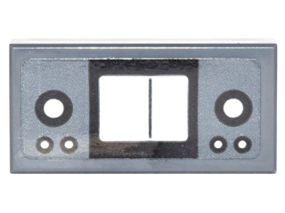 Lego Tile 1 x 2 with Black and Silver Display and Buttons Pattern (Sticker) - Set 71242 / Dark Bluish Gray