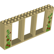 Lego Frame 2 x 16 x 6 with Knobs with Plants/Veins print