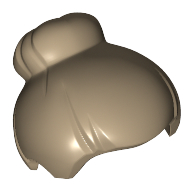 Lego Hair Top Knot Bun [Plain] / Dark Tan