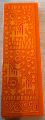 Lego Tile 2 x 6 with Bright Light Orange Grass, Zebras and Flowers Pattern (Sticker) - Set 41717