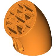 Lego Brick Round 3 x 3 D. Tube with 45° Elbow and Axle Holes (Crossholes) at Each End / Orange