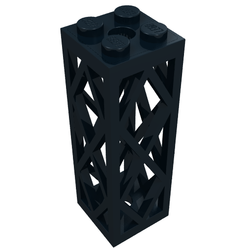 Lego Support 2 x 2 x 5 Lattice Pillar, Complete Assembly / Black