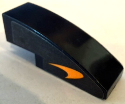 Lego Slope, Curved 3 x 1 with Orange McLaren Logo Pattern on Both Sides (Stickers) - Set 30683