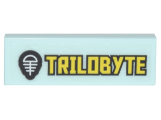 Lego Tile 1 x 3 with Black Fossil Skeleton Logo and Yellow 'TRILOBYTE' Pattern (Sticker) - Set 70620