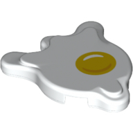 Lego Tile Special, Splat with Rounded Sides, Fried Egg Print