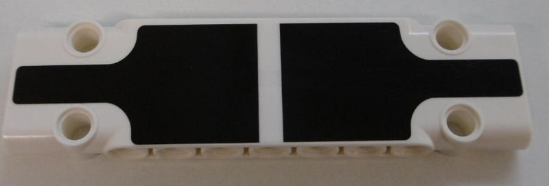 Lego Technic, Panel Plate 3 x 11 x 1 with Black Panel Sections Pattern (Sticker) - Set 42100 / White
