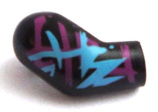 Lego Arm, Right with Magenta and Medium Azure Markings Pattern / Black