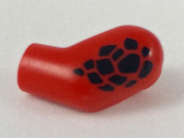 Lego Arm, Left with Black Scales Pattern / Red