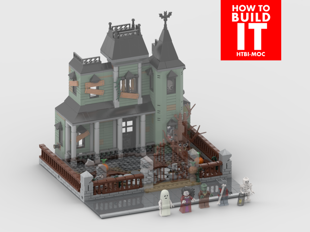 Lego Modular display for set 31167 - Haunted Mansion (Open mode)