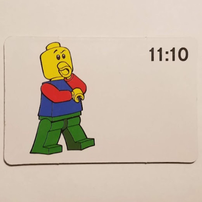 Lego Activity Card, Time-Teaching 24-Hour Clock 11:10 / [No Color/Any Color]