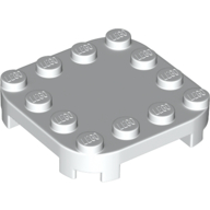 Lego Plate Round Corners 4 x 4 x 2/3 Circle with Reduced Knobs / White