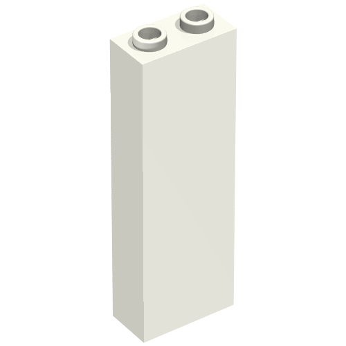 Lego Brick 1 x 2 x 5 with Blocked Open Studs and Bottom Stud Holder with Asymmetric Ridges / White