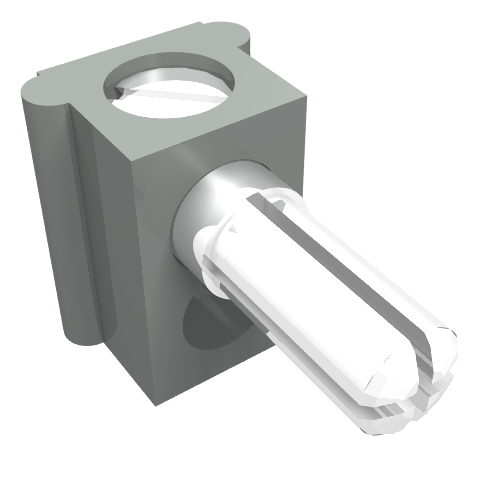 Lego Electric Connector, 1 Way Male Squared [Complete Assembly] / Light Gray