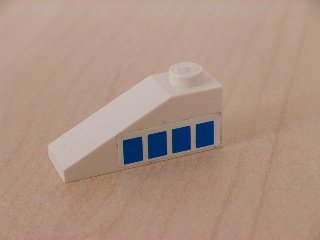 Lego Slope 33 3 x 1 with 4 Blue Squares Pattern Model Right Side (Sticker) - Set 2556