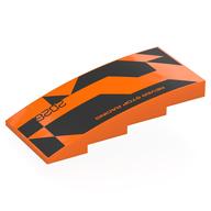 Lego Brick Curved 4 x 8 x 1 2/3 No Studs with Black Shapes, 'NEVER STOP RACING 2026' Print