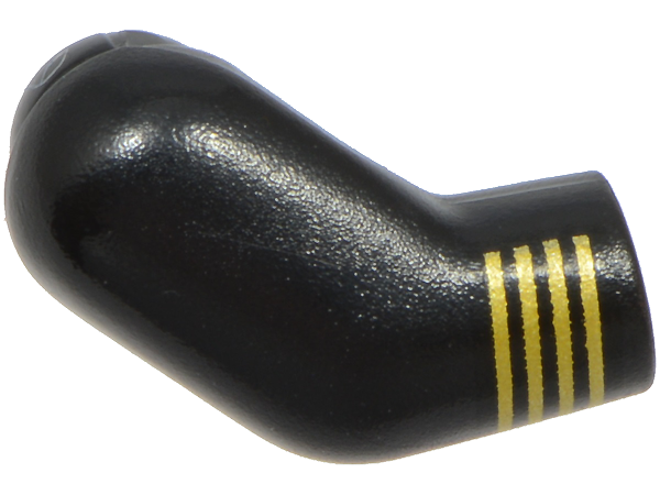 Lego Arm, Right with 4 Gold Stripes Pattern / Black