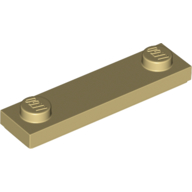 Lego Plate Special 1 x 4 with 2 Studs with Groove [New Underside] / Tan
