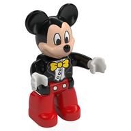 Lego Duplo Figure Mickey Mouse with Black Jacket and Yellow Bow Tie - Red Trousers / Black