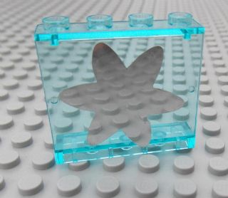 Lego Panel 1 x 4 x 3 - Hollow Studs with Star Shaped Mirror Pattern (Sticker) - Set 5960
