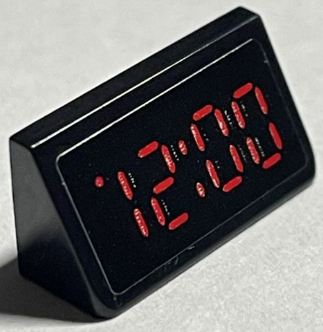 Lego Slope 30 1 x 2 x 2/3 with Red '12:00' Digital Clock Pattern (Sticker) - Set 21330