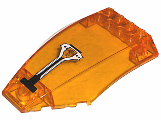 Lego Windscreen 10 x 6 x 2 Curved with Instrument Pattern (Sticker) - Set 7699