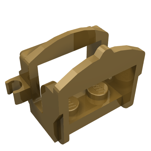 Lego Animal / Creature Accessory, Saddle [Two Clips] / Pearl Gold