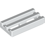 Lego Tile Special 1 x 2 Grille with Bottom Groove / White