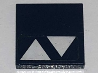 Lego Tile 2 x 2 with Two White Triangles on Transparent Background Pattern (Sticker) - Set 7751 / Dark Blue
