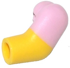 Lego Arm, Left with Molded Bright Pink Short Sleeve  Pattern / Yellow