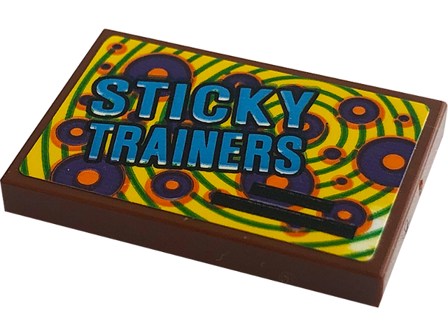 Lego Tile 2 x 3 with 'STICKY TRAINERS' Pattern (Sticker) - Set 76422