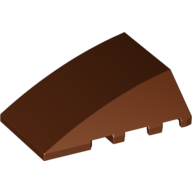 Lego Brick Wedged, Curved 4 x 4 No Top Studs / Reddish Brown
