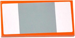 Lego Tile 2 x 4 with Light Bluish Gray Square and 2 White Rectangles Pattern (Sticker) - Set 75912