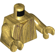 Lego Torso Robes, Dark Red Lines Print, Pearl Gold Arms and Hands / Pearl Gold