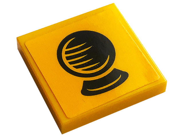 Lego Tile 2 x 2 with Black Crystal Ball Pattern (Sticker) - Set 76396 / Bright Light Orange