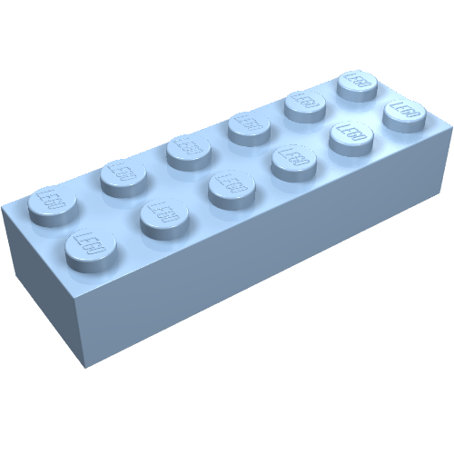 Lego Brick 2 x 6 / Bright Light Blue