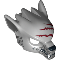 Lego Mask Wolf with Fangs, Stubble and Three Dark Red Gashes Print