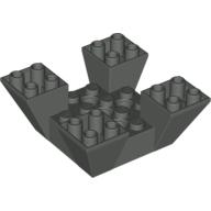 Lego Slope Inverted 65° 6 x 6 x 2 Quad with Cutouts / Dark Gray