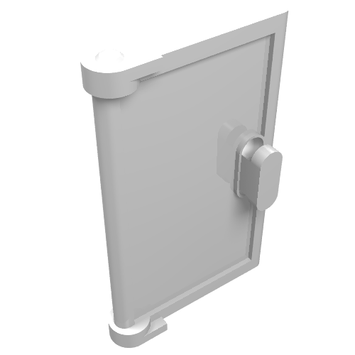 Lego Door 1 x 2 x 3 with Vertical Handle, Round Handle Holes on Back / White