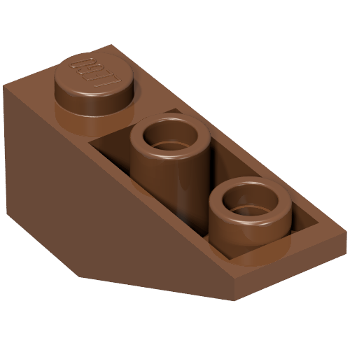 Lego Brick Sloped Inverted 34° 3 x 1 with Internal Stopper / Reddish Brown