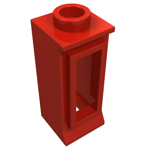Lego Window 1 x 1 x 2, Short Lip [no Glass] / Red