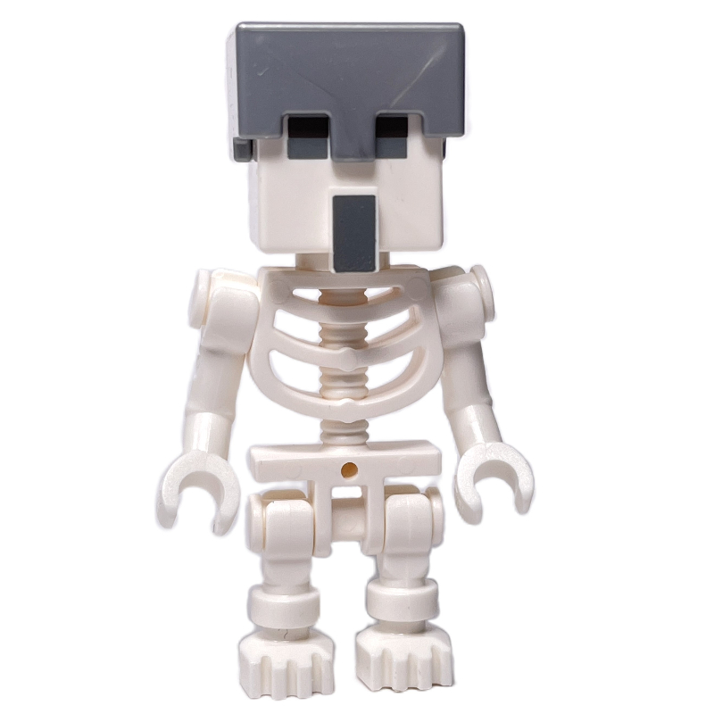 Lego Skeleton, Flat Silver Helmet, Villager Head