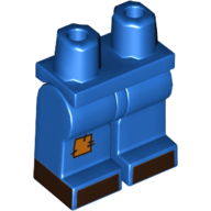Lego Hips and Blue Legs with Dark Orange Patch and Black Shoes Print / Blue
